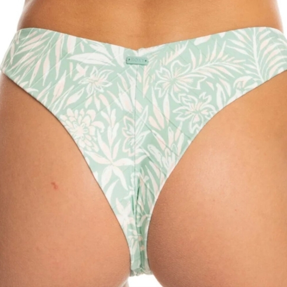 Roxy Mint PT Rib Love The Sunseeker Cheeky Bikini Bottom - Picture 2 of 7